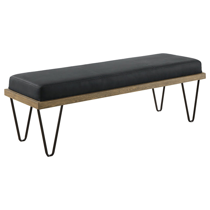 Chad Denim Upholstered Accent Bench Dark Blue