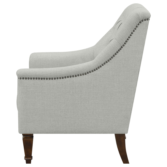 Avonlea Fabric Upholstered Sloped Arm Chair Grey Fabric