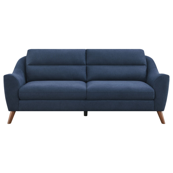 Gano Upholstered Sloped Arm Sofa Navy Blue