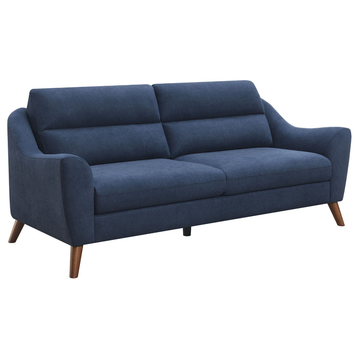 Gano 2-piece Upholstered Sloped Arm Sofa Set Navy Blue