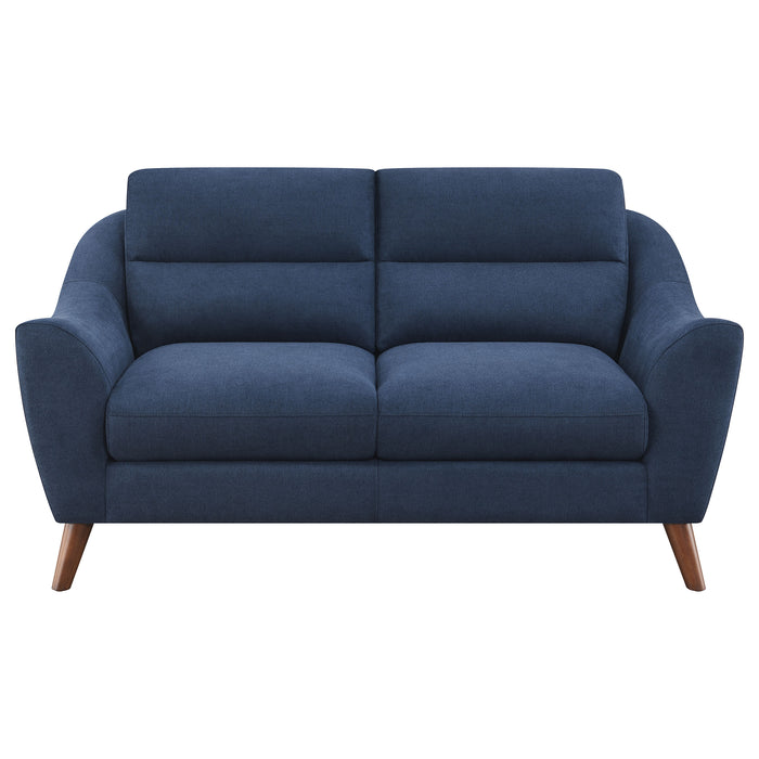 Gano Upholstered Sloped Arm Loveseat Navy Blue