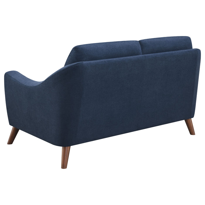 Gano Upholstered Sloped Arm Loveseat Navy Blue