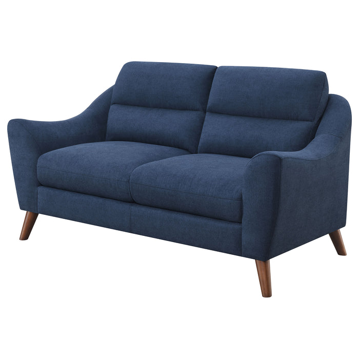 Gano Upholstered Sloped Arm Loveseat Navy Blue