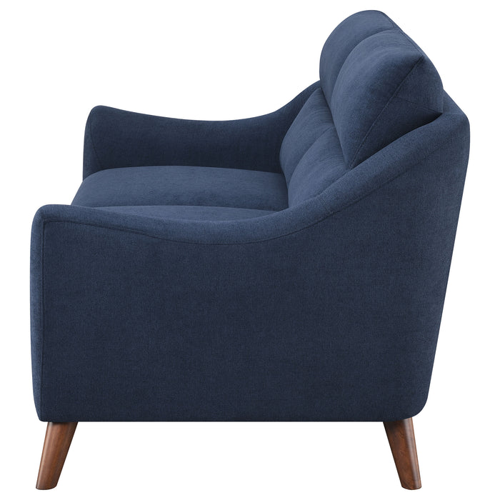 Gano Upholstered Sloped Arm Loveseat Navy Blue