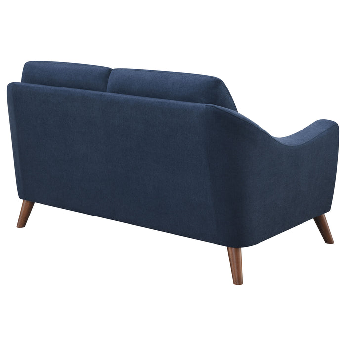 Gano Upholstered Sloped Arm Loveseat Navy Blue