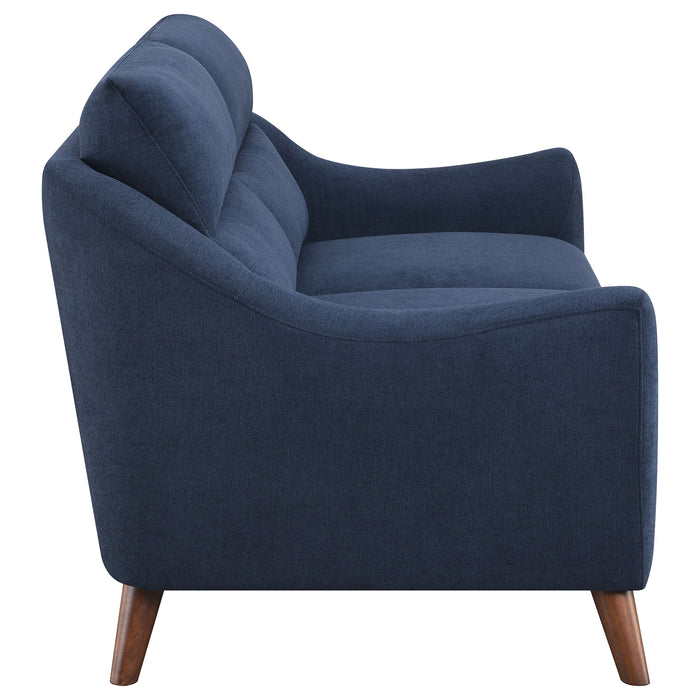 Gano Upholstered Sloped Arm Loveseat Navy Blue