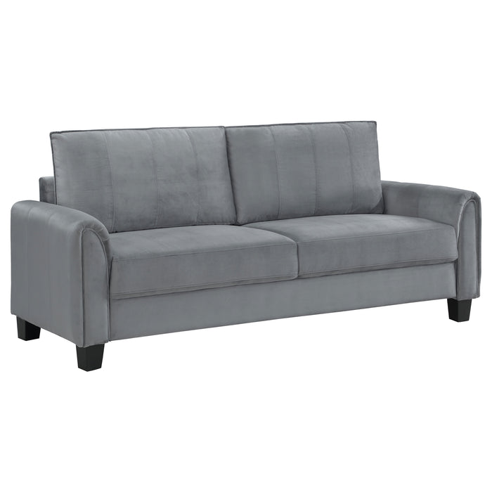 Davis 2-piece Upholstered Rolled Arm Sofa Grey