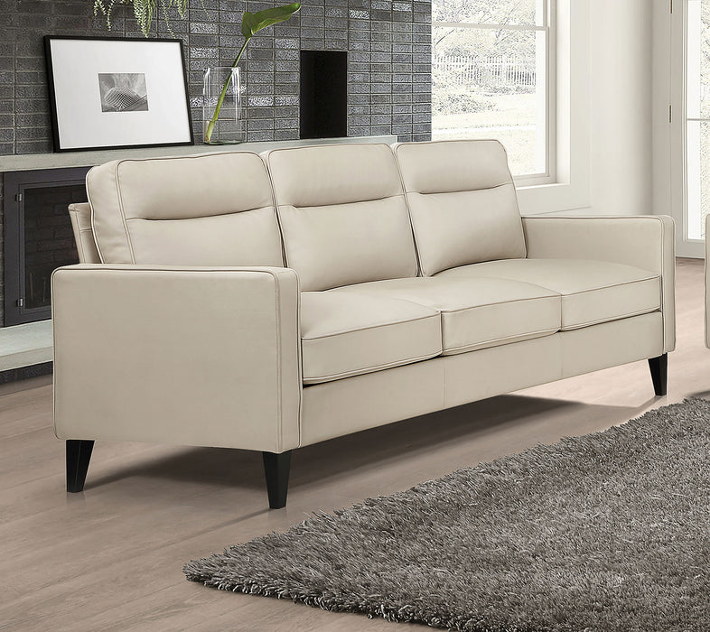 Jonah Upholstered Track Arm Sofa Ivory