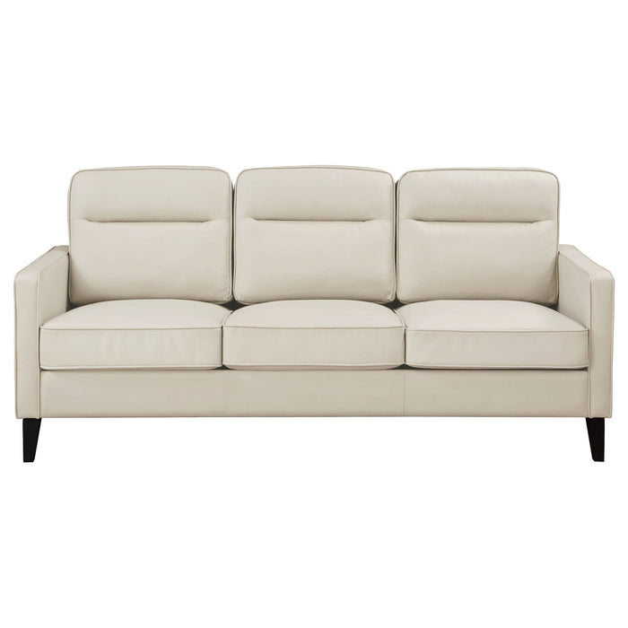 Jonah 3-piece Upholstered Track Arm Sofa Set Ivory