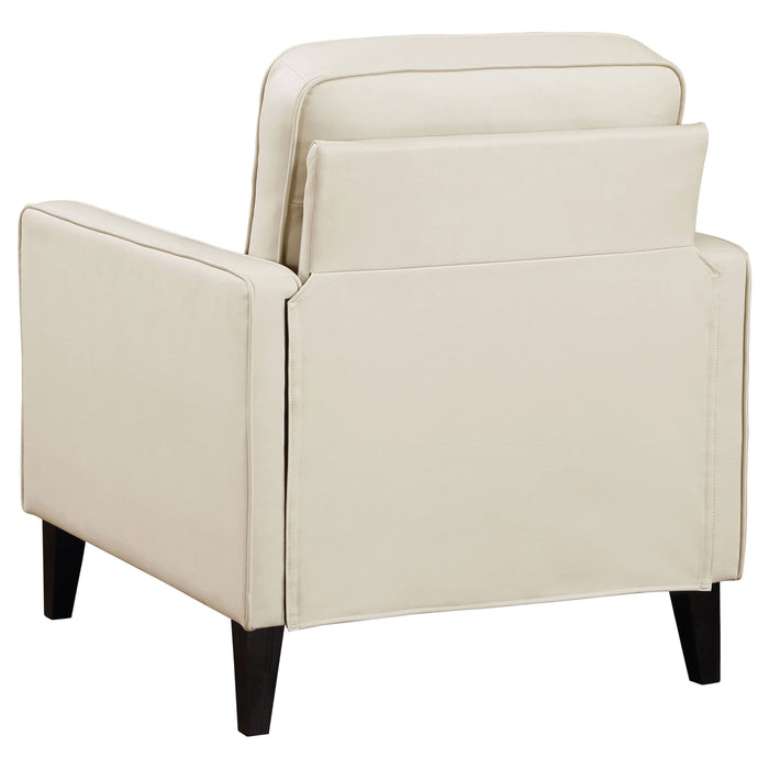 Jonah 3-piece Upholstered Track Arm Sofa Set Ivory