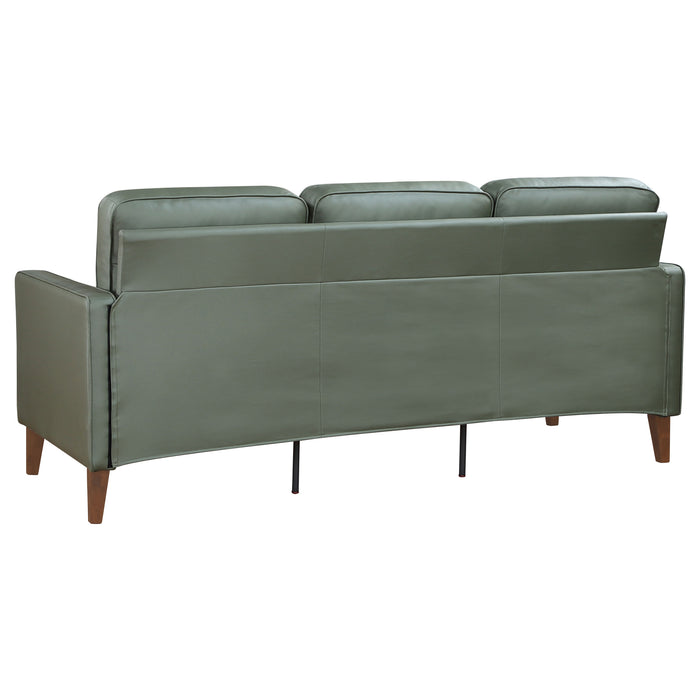 Jonah 2-piece Upholstered Track Arm Sofa Set Green