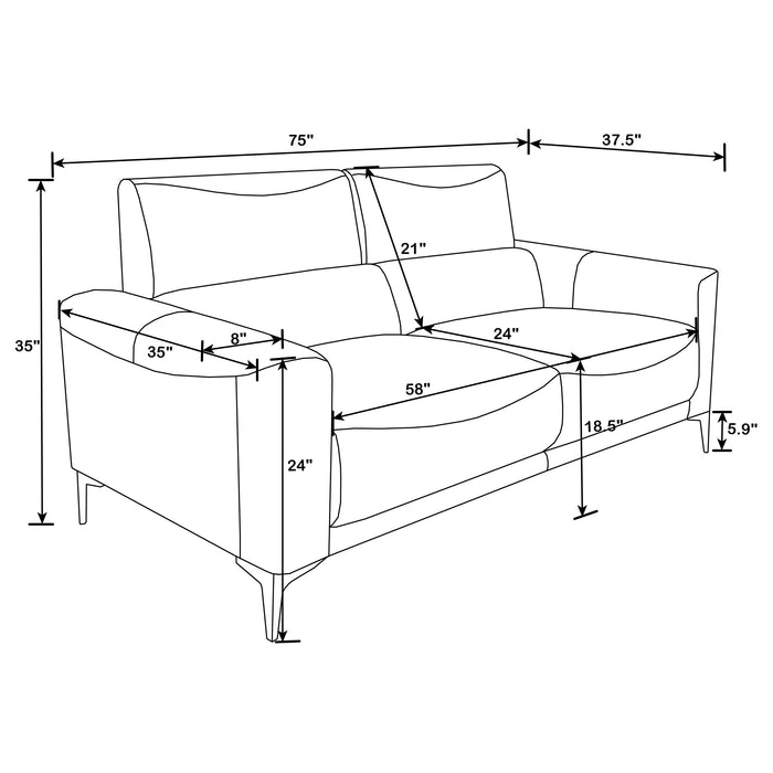 Glenmark Upholstered Track Arm Sofa Taupe