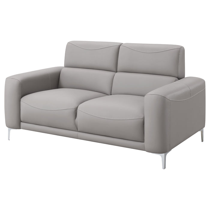 Glenmark Upholstered Track Arm Loveseat Taupe