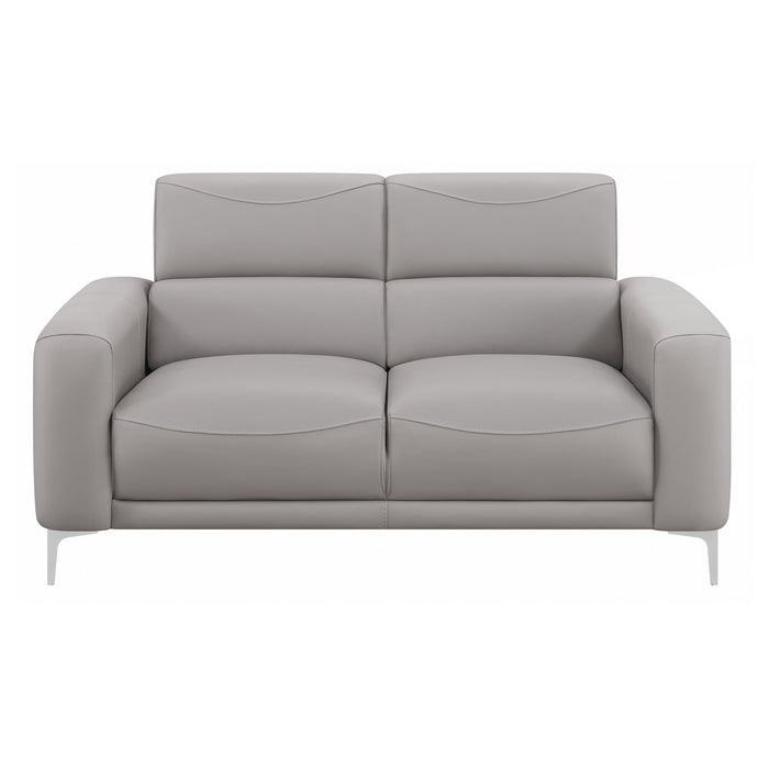 Glenmark Upholstered Track Arm Loveseat Taupe