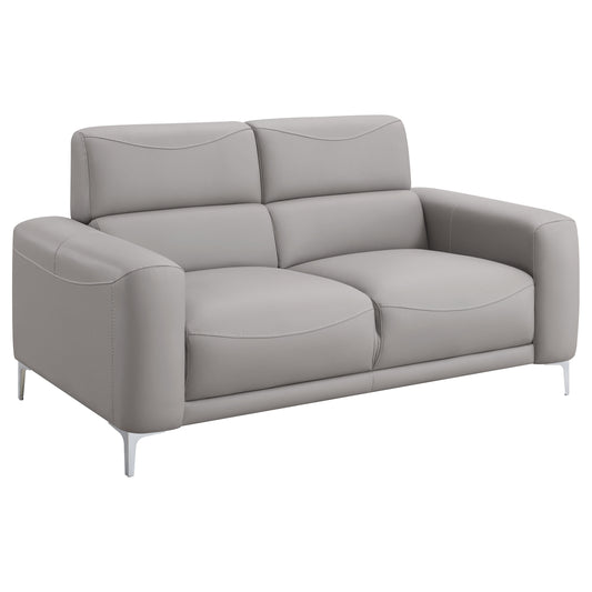 Glenmark Upholstered Track Arm Loveseat Taupe