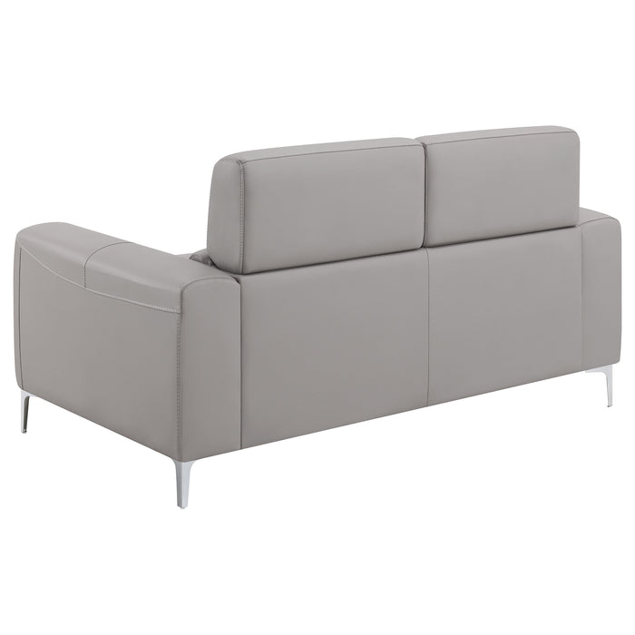 Glenmark Upholstered Track Arm Loveseat Taupe