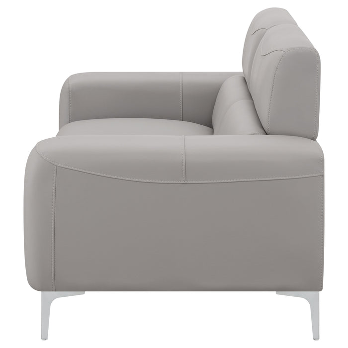 Glenmark Upholstered Track Arm Loveseat Taupe