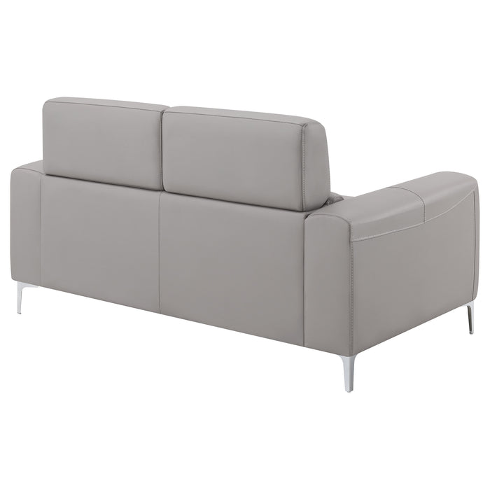 Glenmark Upholstered Track Arm Loveseat Taupe