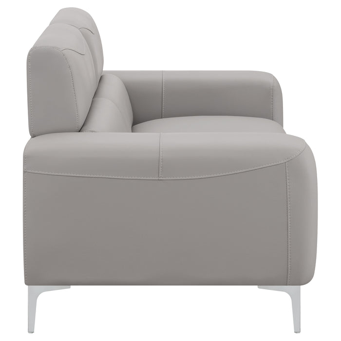 Glenmark Upholstered Track Arm Loveseat Taupe