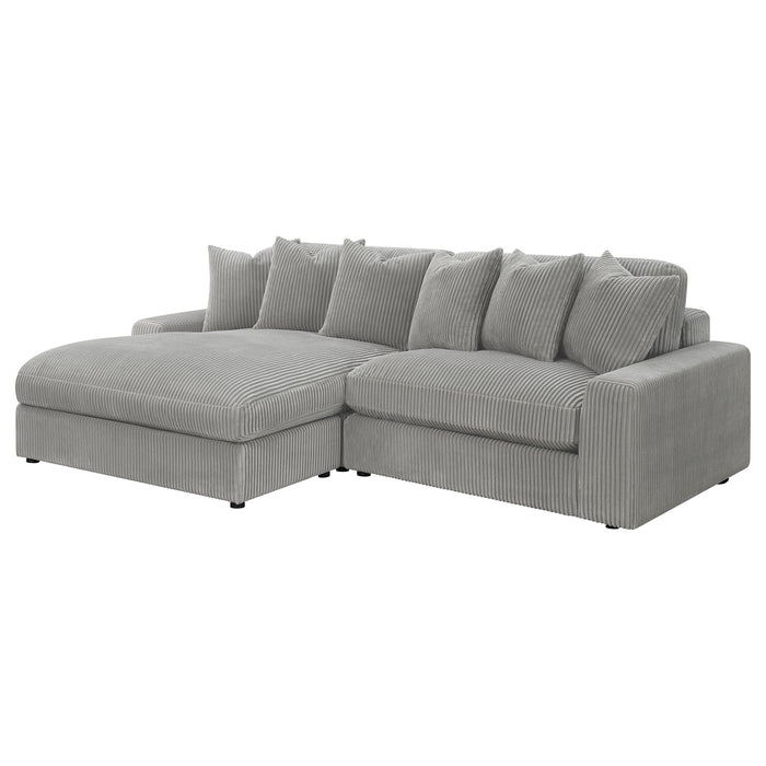 Blaine Upholstered Reversible Chaise Sectional Sofa Fog