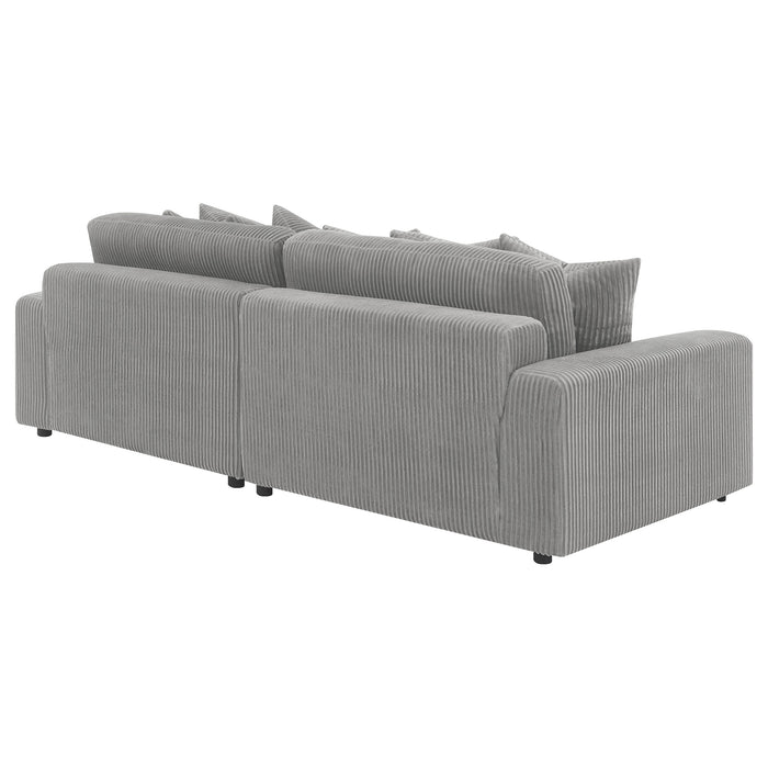 Blaine Upholstered Reversible Chaise Sectional Sofa Fog