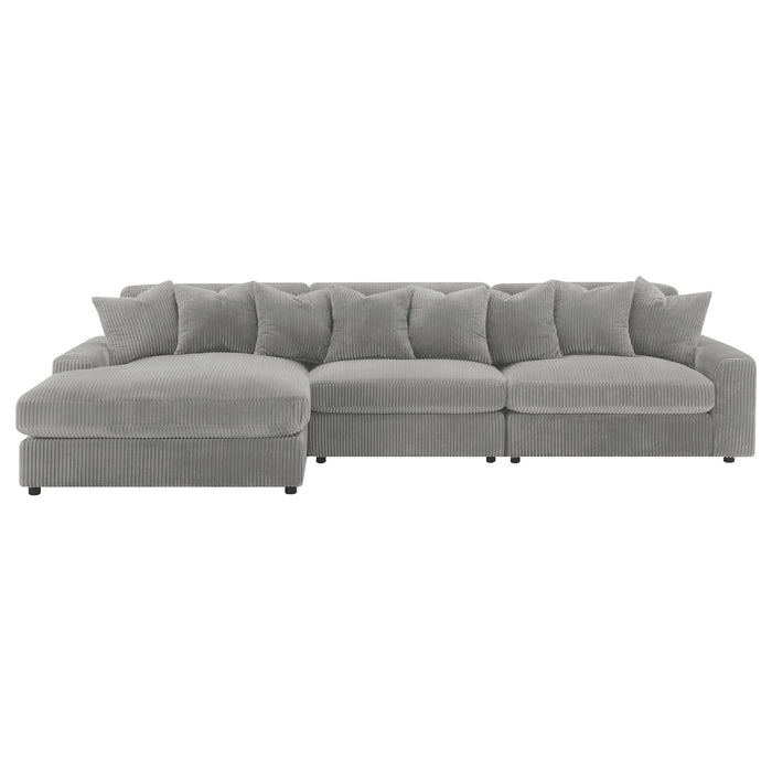 Blaine Upholstered Reversible Chaise Sectional Sofa Fog