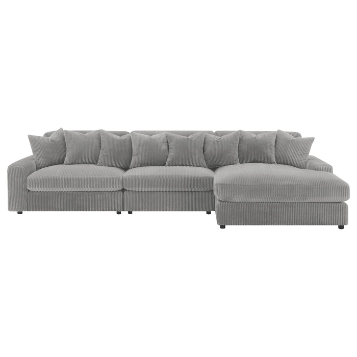 Blaine Upholstered Reversible Chaise Sectional Sofa Fog