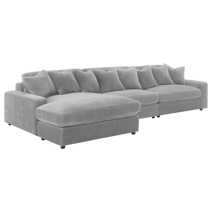 Blaine Upholstered Reversible Chaise Sectional Sofa Fog