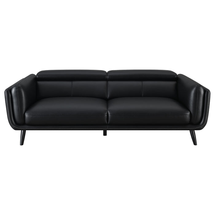 Shania 2-piece Upholstered Low Back Sofa Set Black