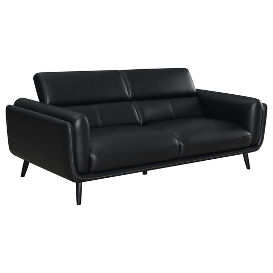 Shania 3-piece Upholstered Low Back Sofa Set Black