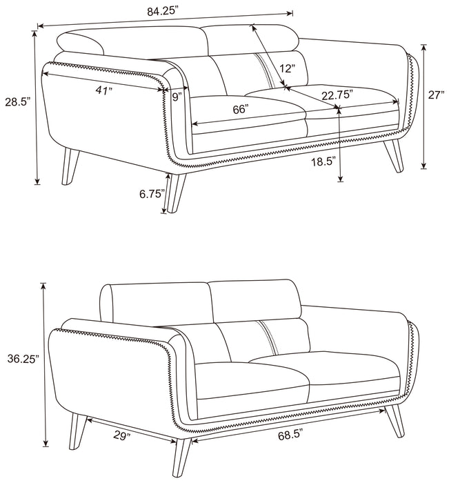 Shania Upholstered Low Back Sofa Black