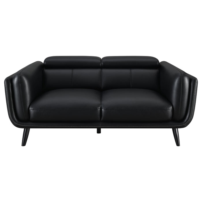 Shania Upholstered Low Back Loveseat Black