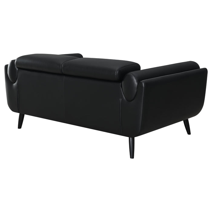 Shania Upholstered Low Back Loveseat Black