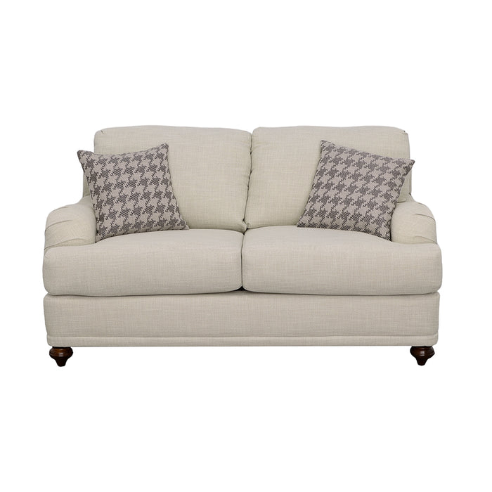 Glenn Upholstered English Arm Loveseat Light Grey and Grey