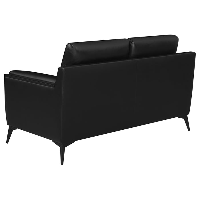 Moira Upholstered Wedge Arm Tufted Loveseat Black