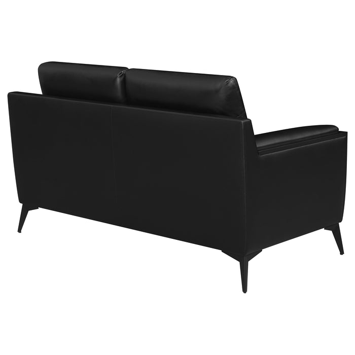 Moira Upholstered Wedge Arm Tufted Loveseat Black