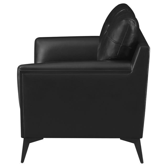 Moira Upholstered Wedge Arm Tufted Loveseat Black