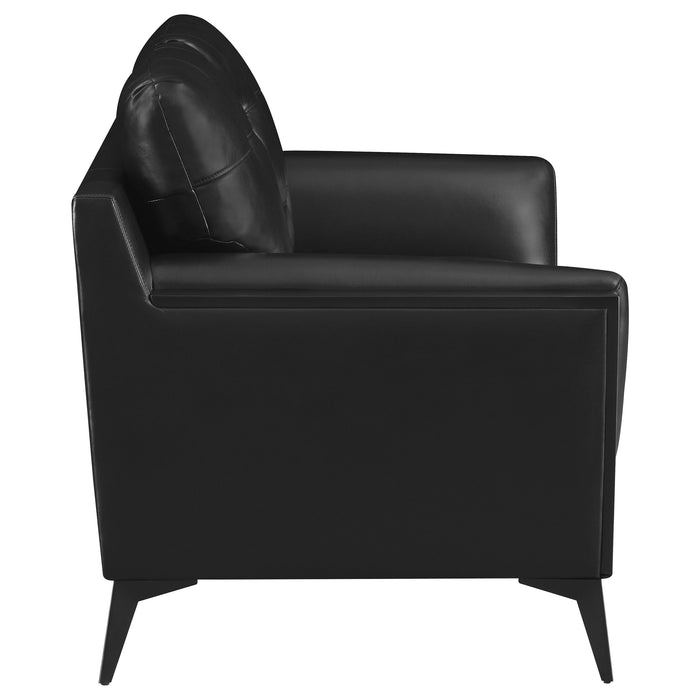 Moira Upholstered Wedge Arm Tufted Loveseat Black