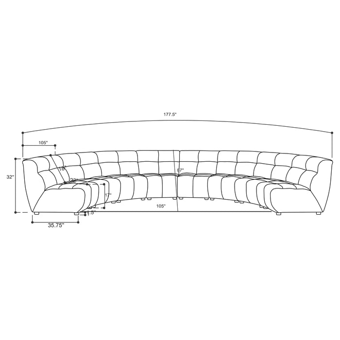 Charlotte 8-piece Upholstered Modular Sectional Sofa Ivory