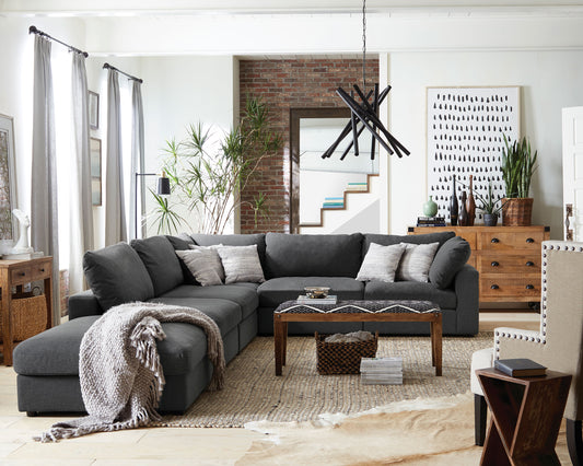 Serene 4-piece Upholstered Modular Sectional Sofa Charcoal