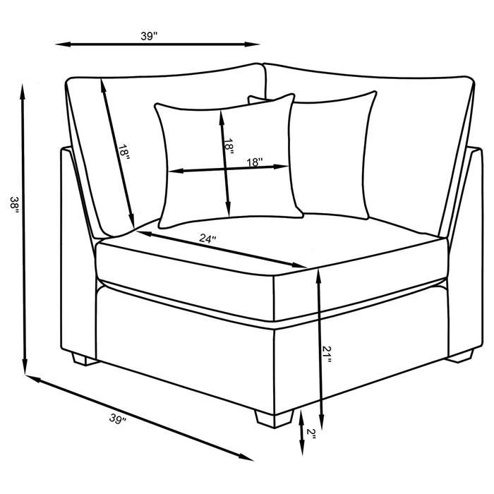 Cambria 6-piece Upholstered Modular Sectional Sofa Grey