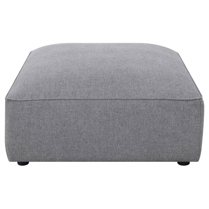 Jennifer Square Upholstered Ottoman Grey