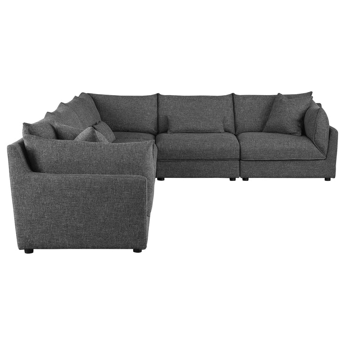 Sasha 6-Piece Upholstered Modular Sectional Barely Black