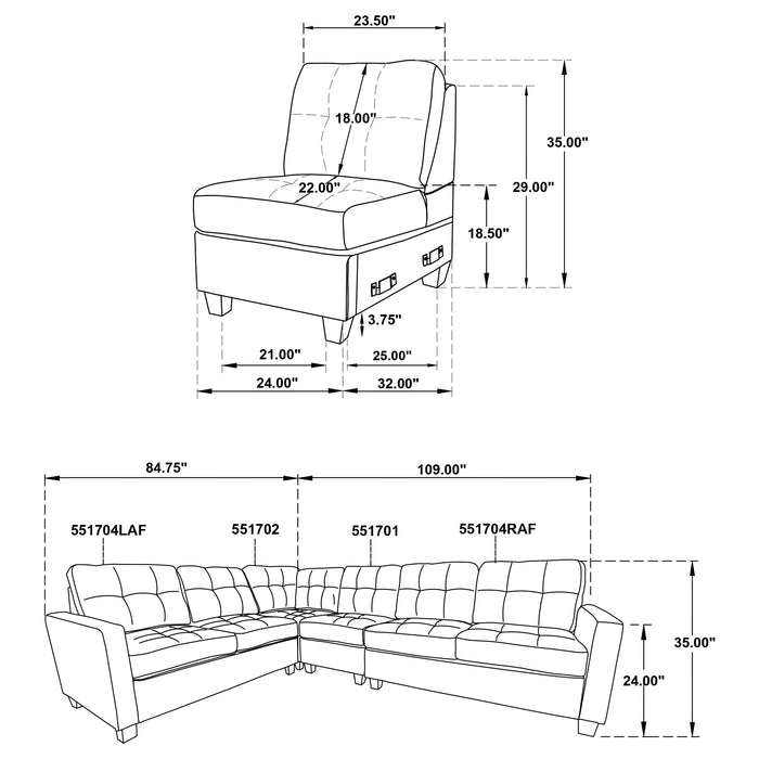 Georgina 4-piece Upholstered Modular Sectional Sofa Beige