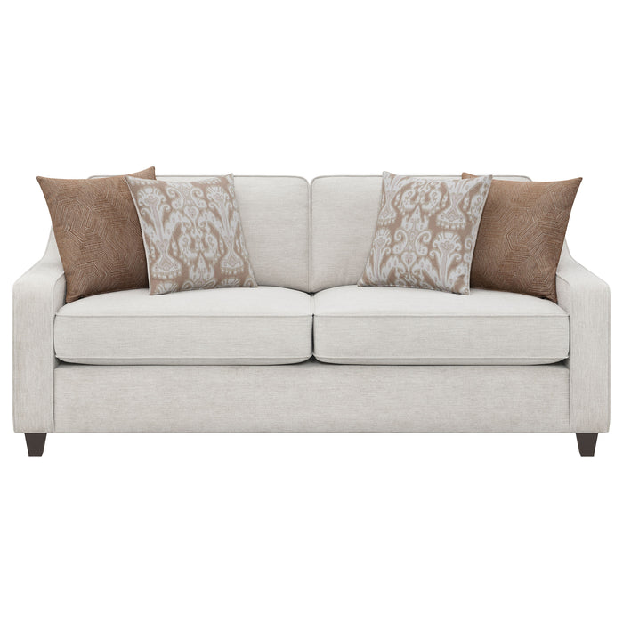 Christine Upholstered Sloped Arm Sofa Beige