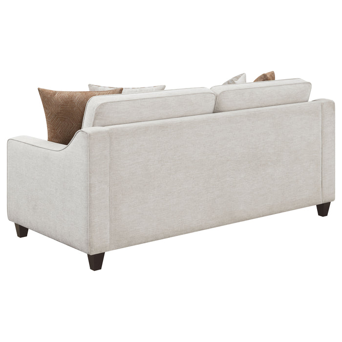 Christine 2-piece Upholstered Sloped Arm Sofa Set Beige