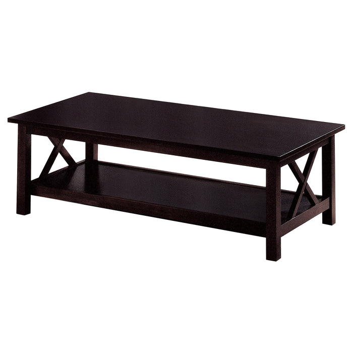 Rachelle 3-piece Rectangular Coffee Table Set Deep Merlot