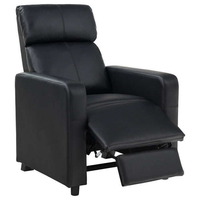 Toohey Upholstered Home Theater Push Back Recliner Black