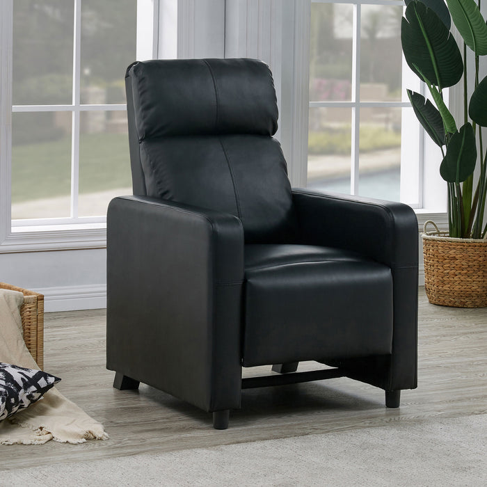 Toohey Upholstered Home Theater Push Back Recliner Black