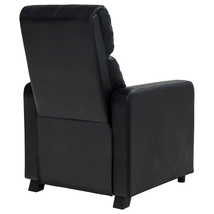 Toohey Upholstered Home Theater Push Back Recliner Black